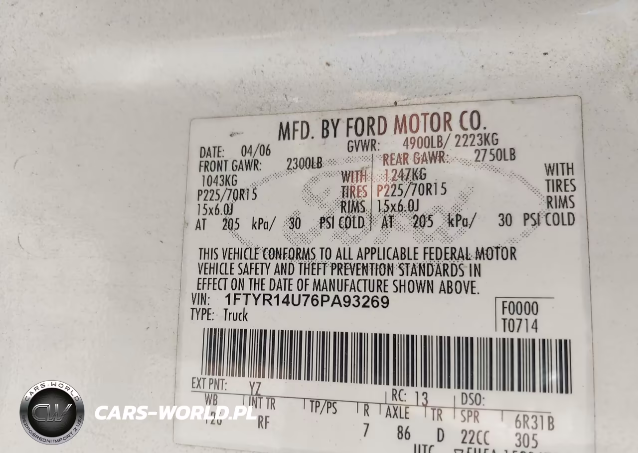 2006 Ford Ranger Sport-Stx-Xl-Xlt VIN:1FTYR14U76PA93269 - 9