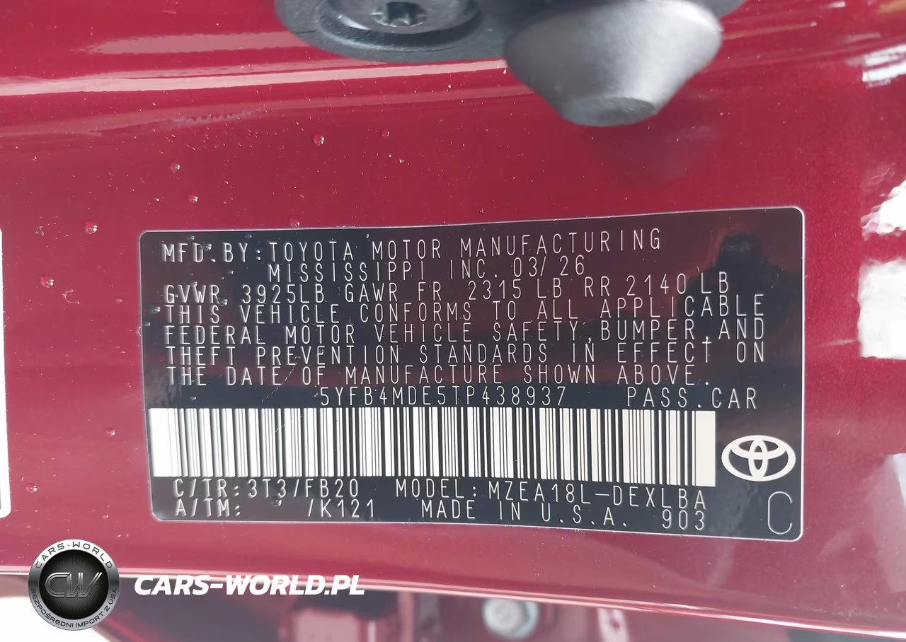 2026 Toyota Corolla Le VIN:5YFB4MDE5TP438937 - 9
