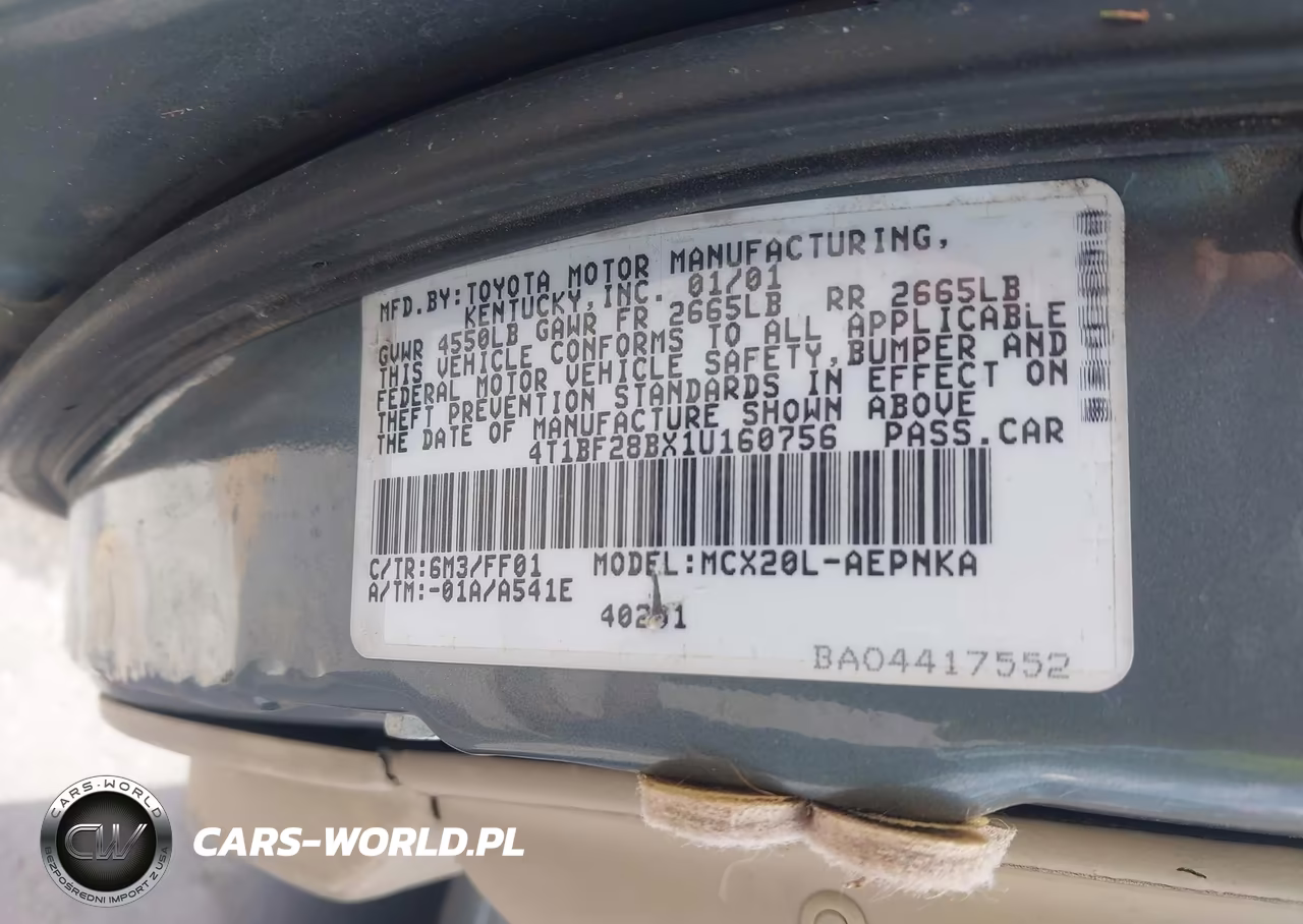 2001 Toyota Avalon Xl VIN:4T1BF28BX1U160756 - 9