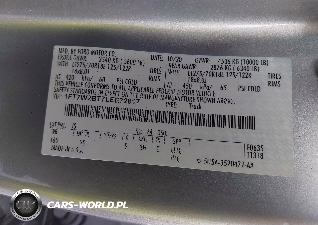 2020 Ford F-250 Xlt VIN:1FT7W2BT7LEE72817 - 9