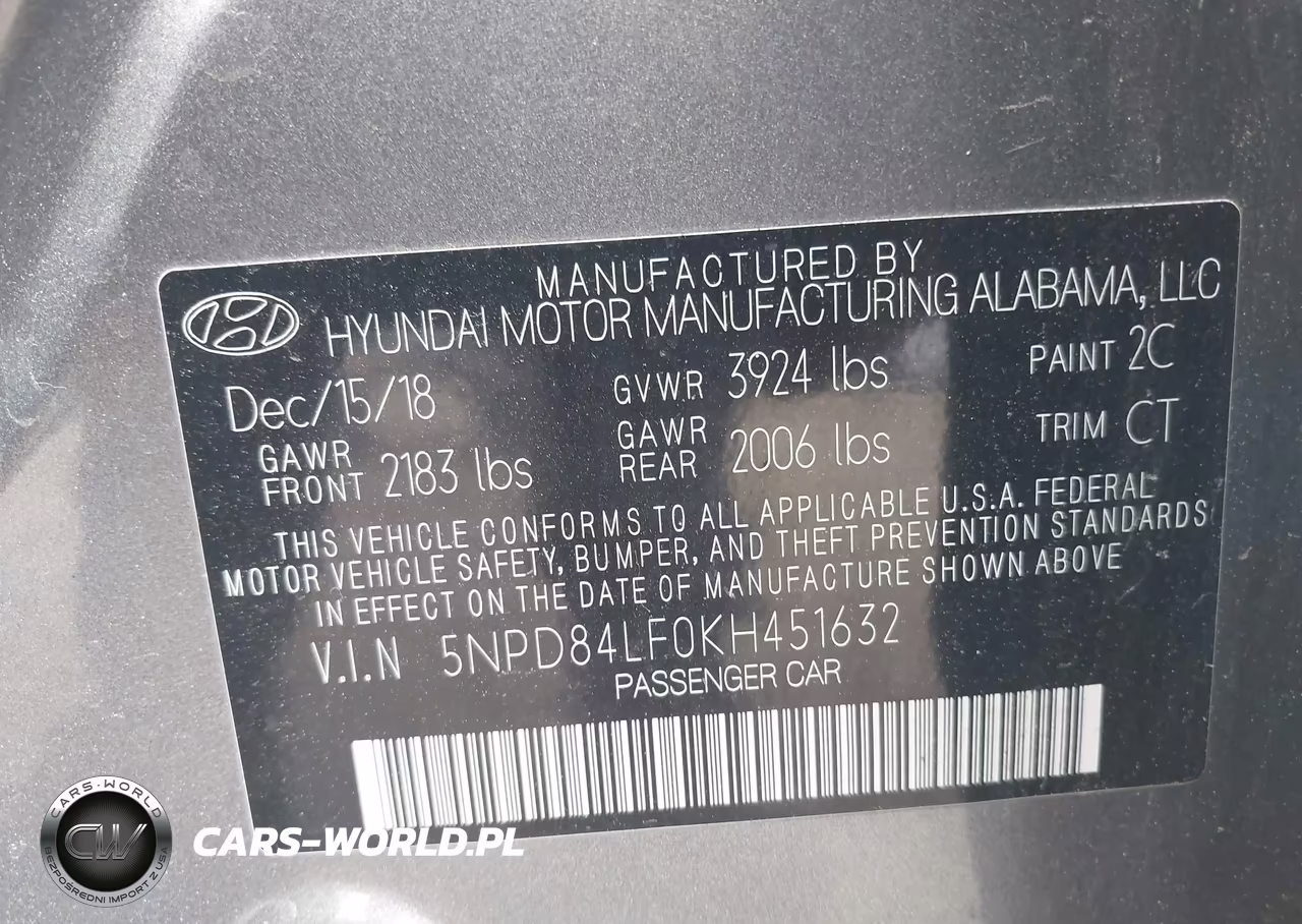 2019 Hyundai Elantra Sel VIN:5NPD84LF0KH451632 - 9