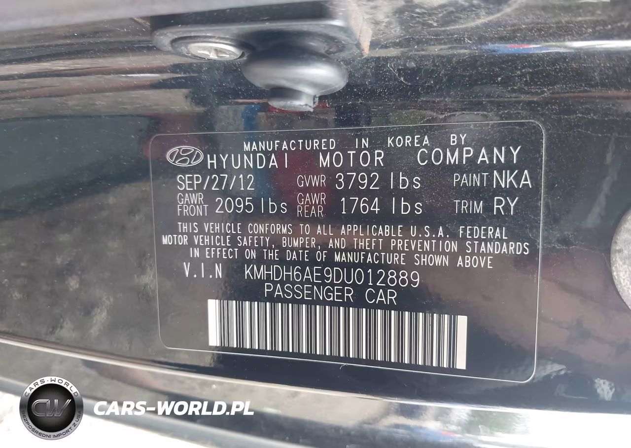 2013 Hyundai Elantra Gs VIN:KMHDH6AE9DU012889 - 9