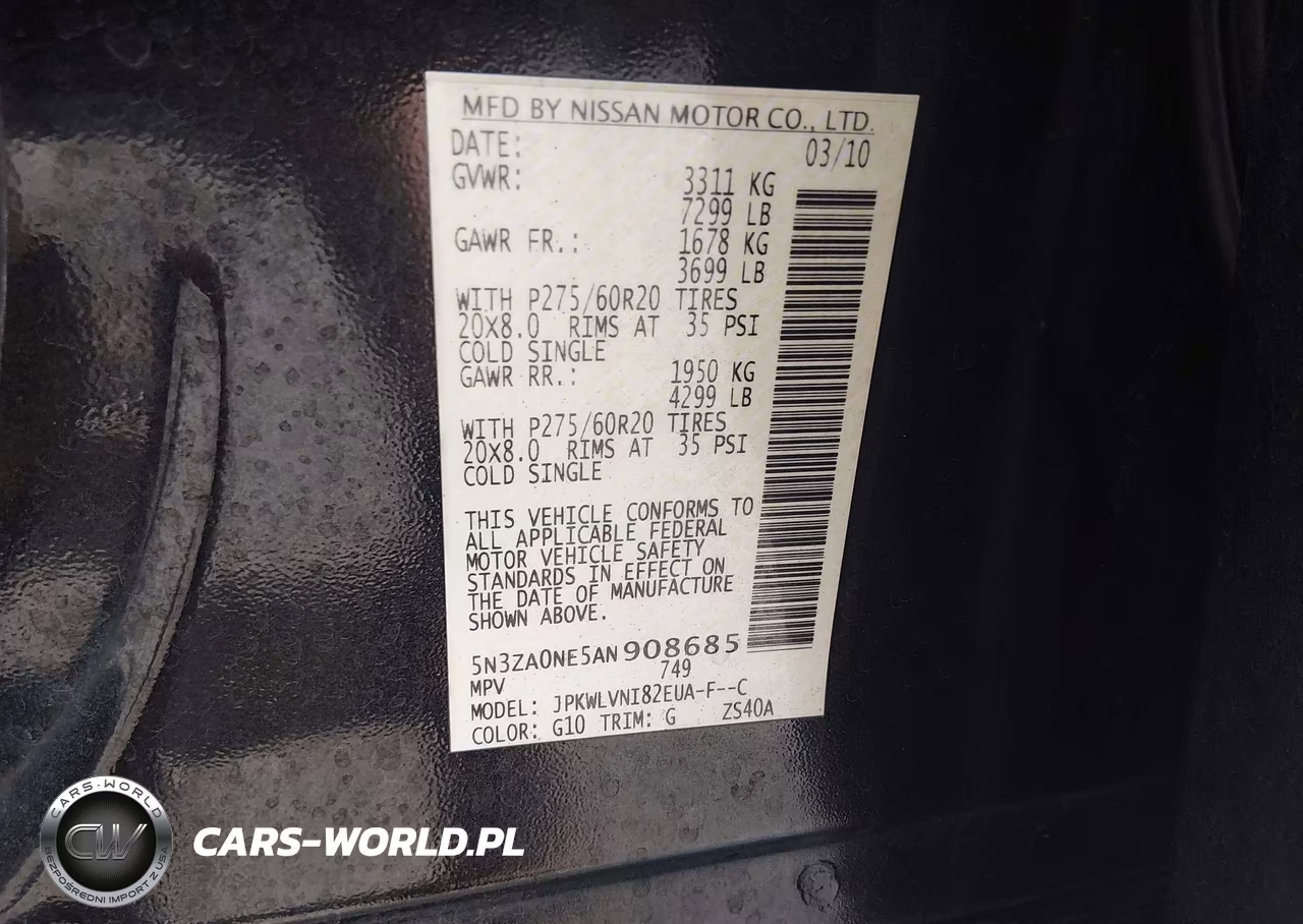 2010 Infiniti Qx56 VIN:5N3ZA0NE5AN908685 - 9
