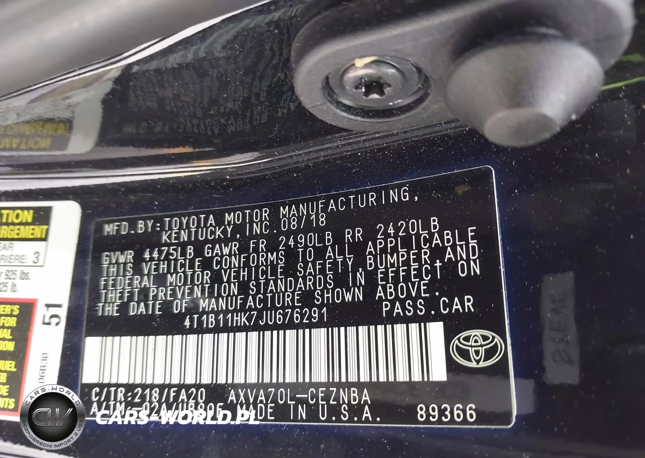 2018 Toyota Camry Le VIN:4T1B11HK7JU676291 - 9