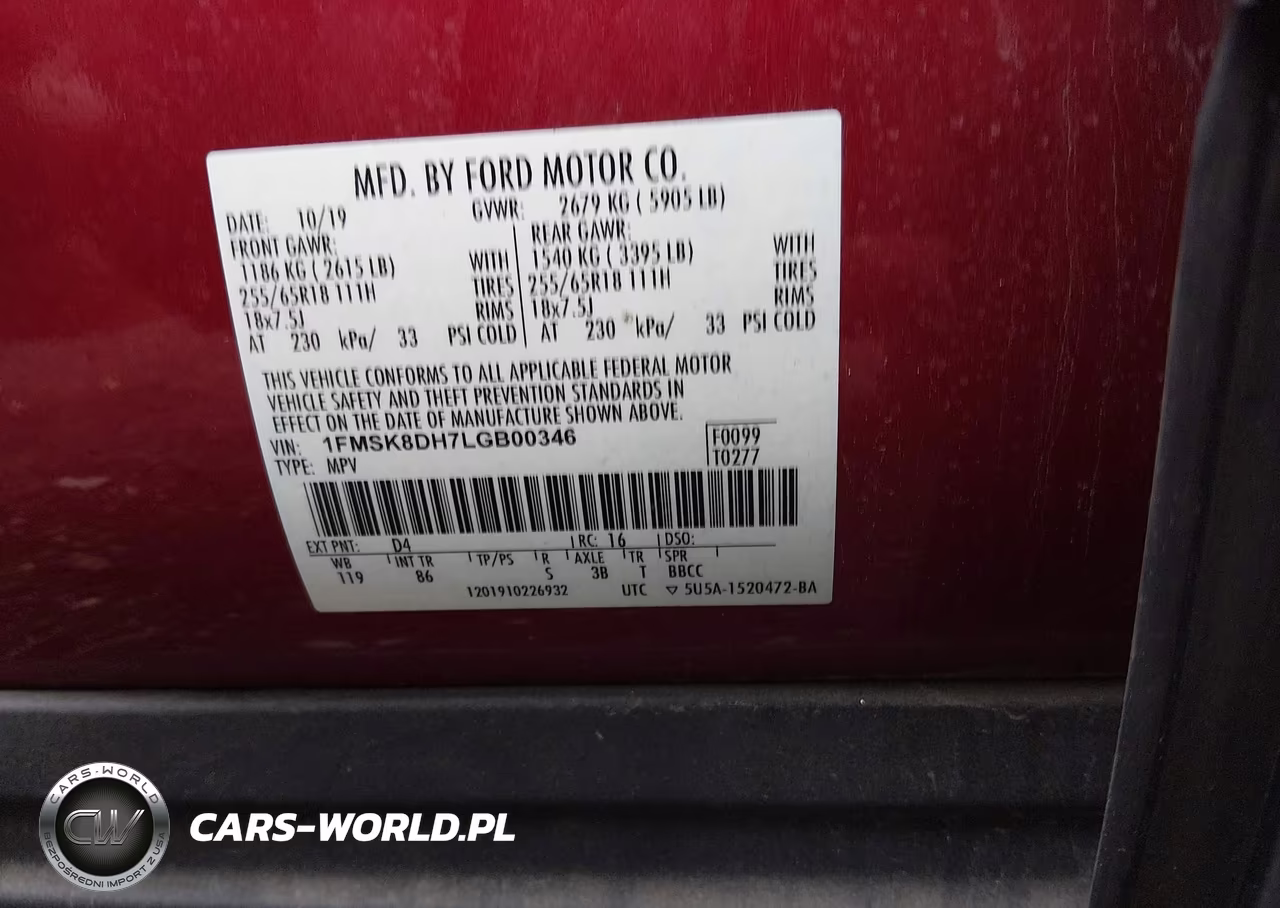2020 Ford Explorer Xlt VIN:1FMSK8DH7LGB00346 - 9