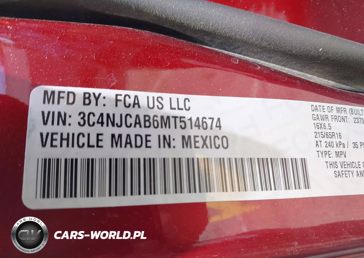 2021 Jeep Compass Sport Fwd VIN:3C4NJCAB6MT514674 - 9