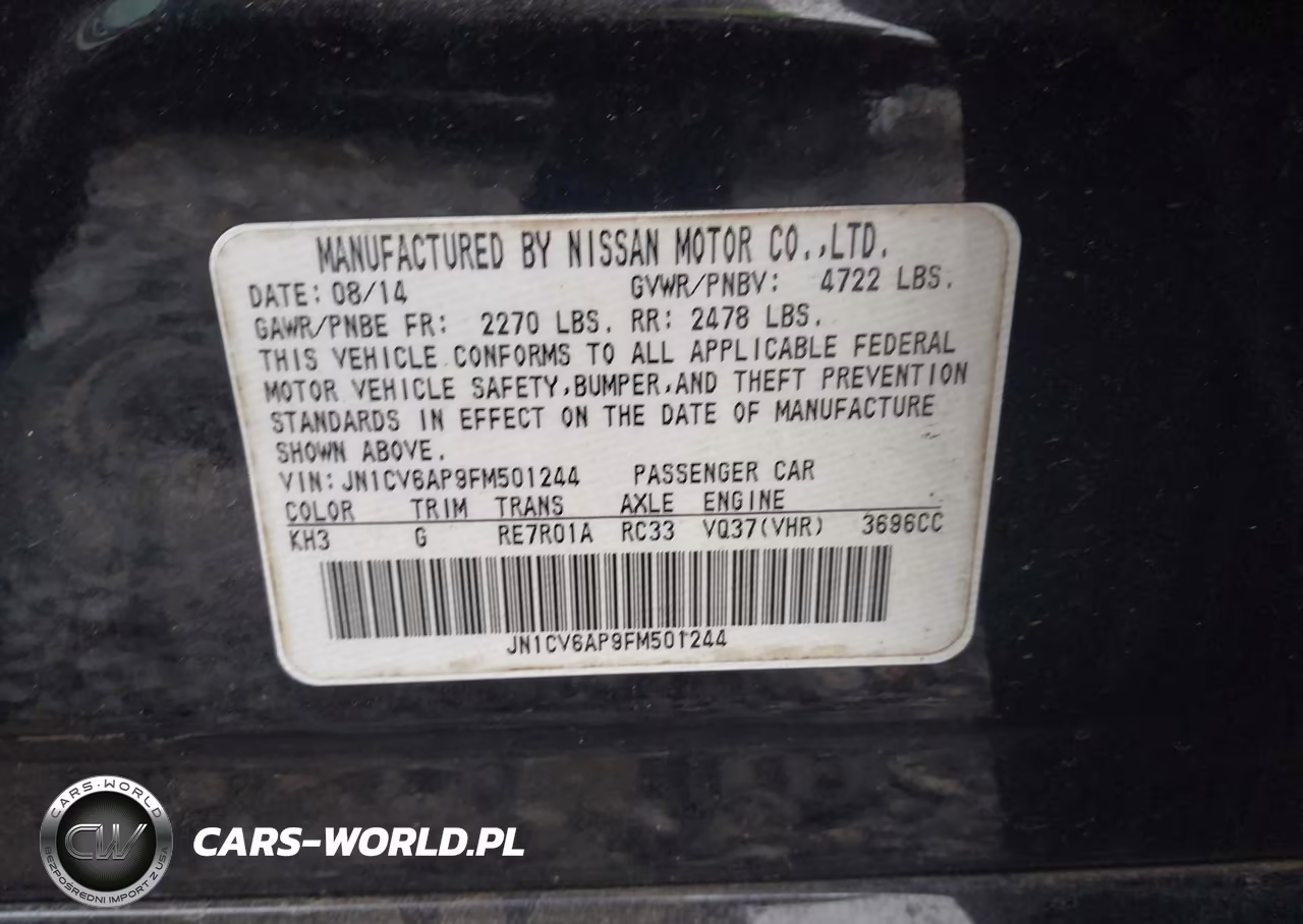 2015 Infiniti Q40 VIN:JN1CV6AP9FM501244 - 9