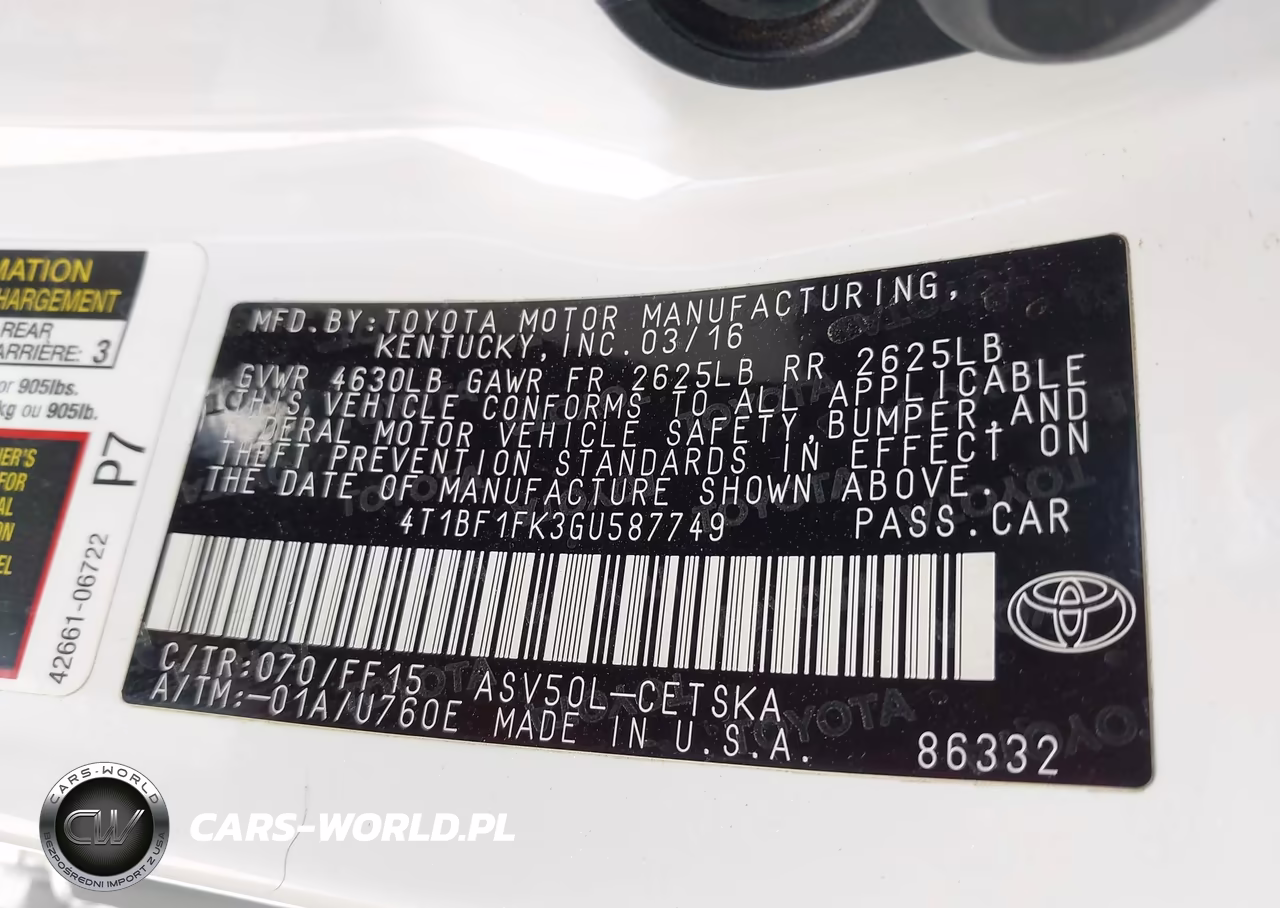 2016 Toyota Camry Se VIN:4T1BF1FK3GU587749 - 9