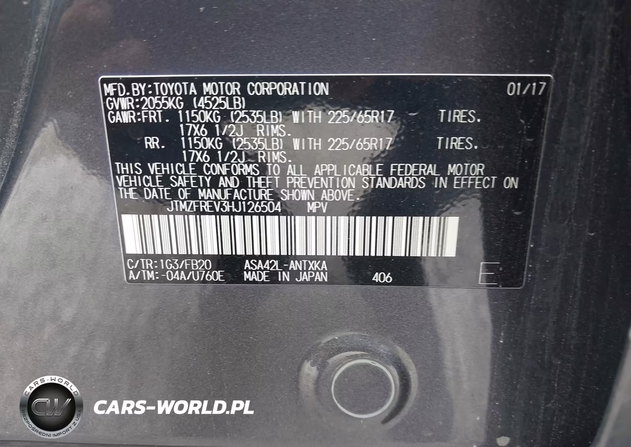 2017 Toyota Rav4 Le VIN:JTMZFREV3HJ126504 - 9