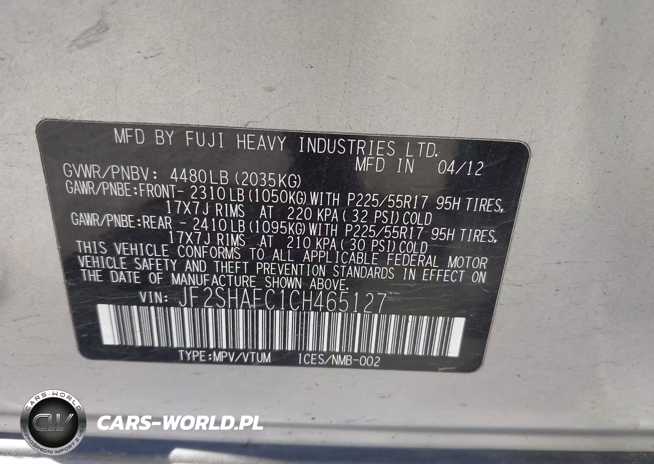 2012 Subaru Forester 2.5X Limited VIN:JF2SHAFC1CH465127 - 9