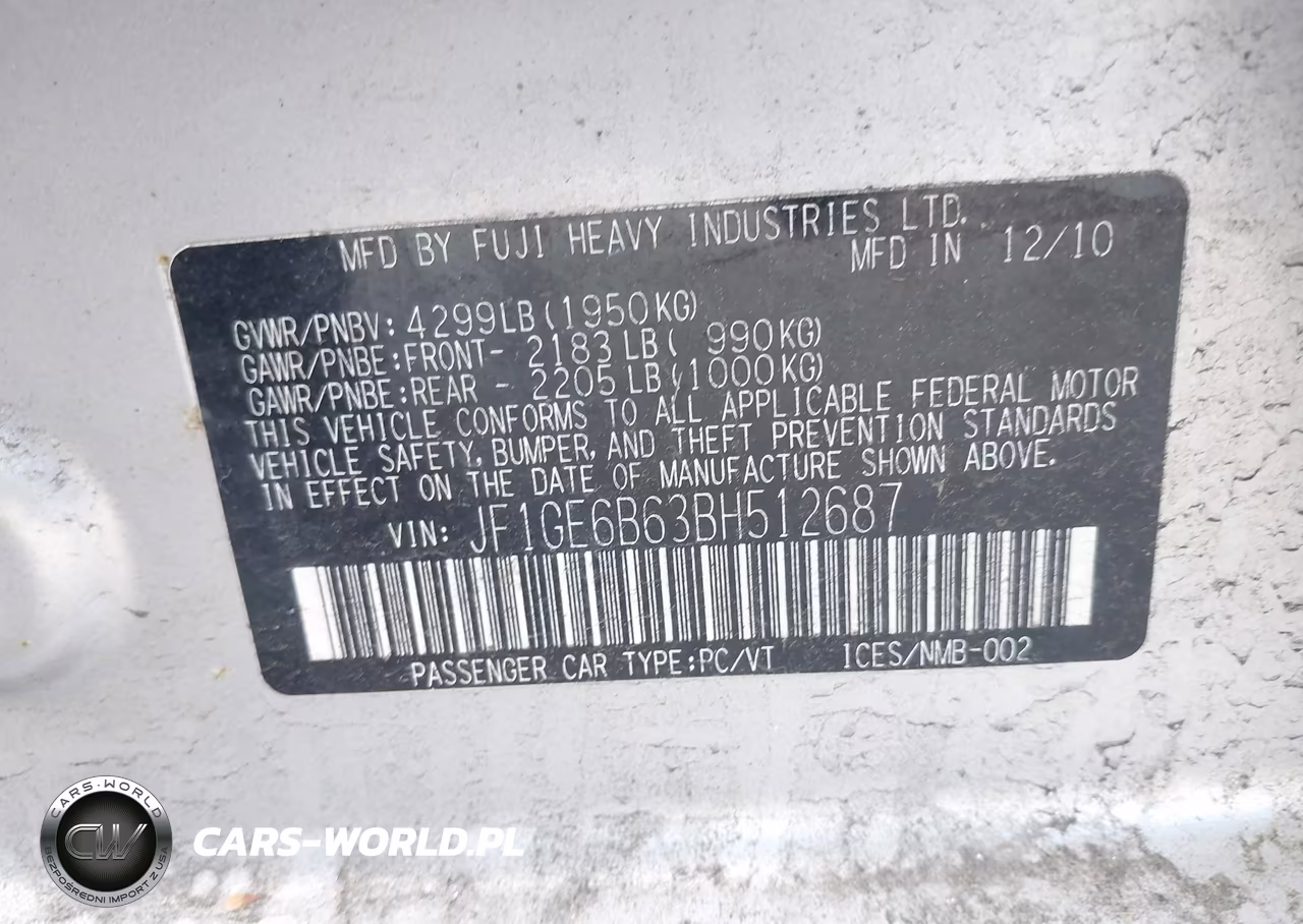 2011 Subaru Impreza 2.5I Premium VIN:JF1GE6B63BH512687 - 9