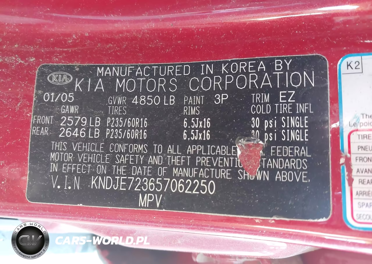 2005 Kia Sportage Ex V6-Lx V6 VIN:KNDJE723657062250 - 9