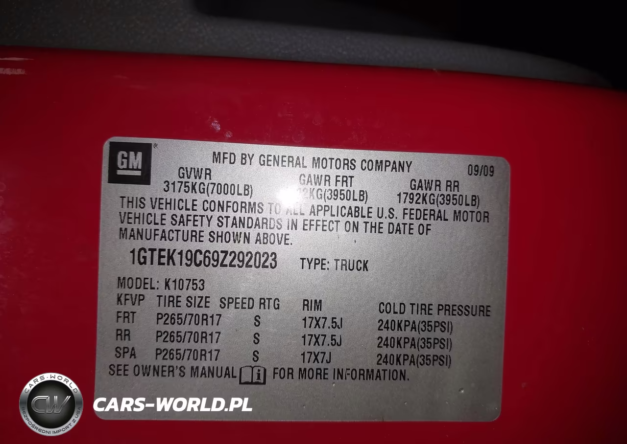 2009 GMC Sierra 1500 Work Truck VIN:1GTEK19C69Z292023 - 9