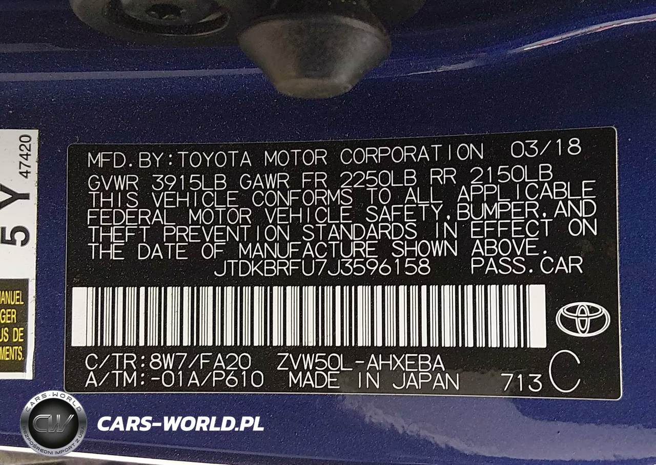 2018 Toyota Prius Two VIN:JTDKBRFU7J3596158 - 9