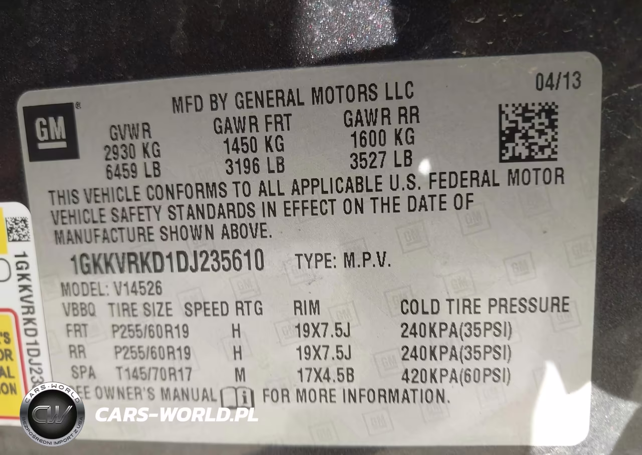 2013 GMC Acadia Slt-1 VIN:1GKKVRKD1DJ235610 - 9