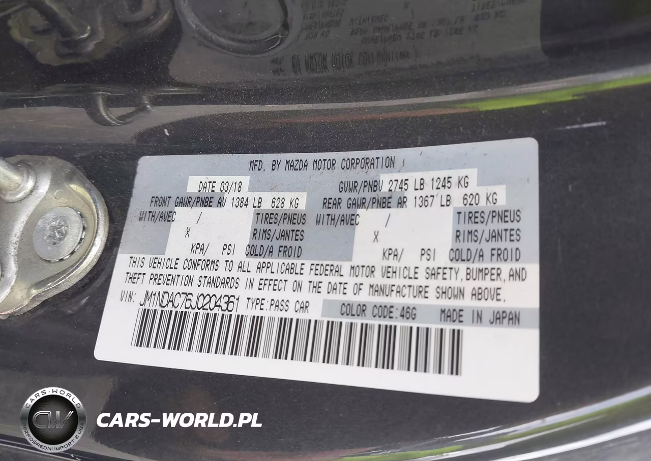 2018 Mazda Mx-5 Miata Club VIN:JM1NDAC76J0204361 - 9