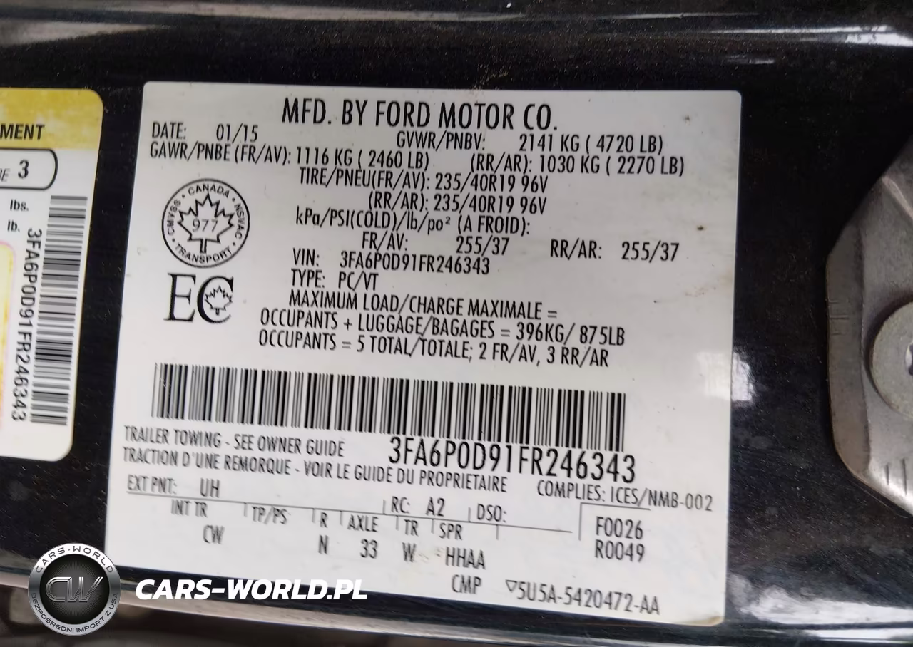 2015 Ford Fusion Titanium VIN:3FA6P0D91FR246343 - 9