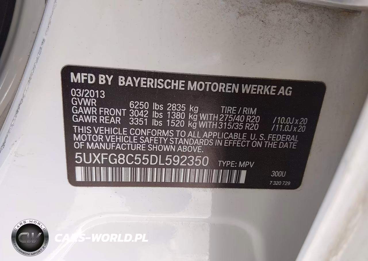 2013 BMW X6 VIN:5UXFG8C55DL592350 - 9