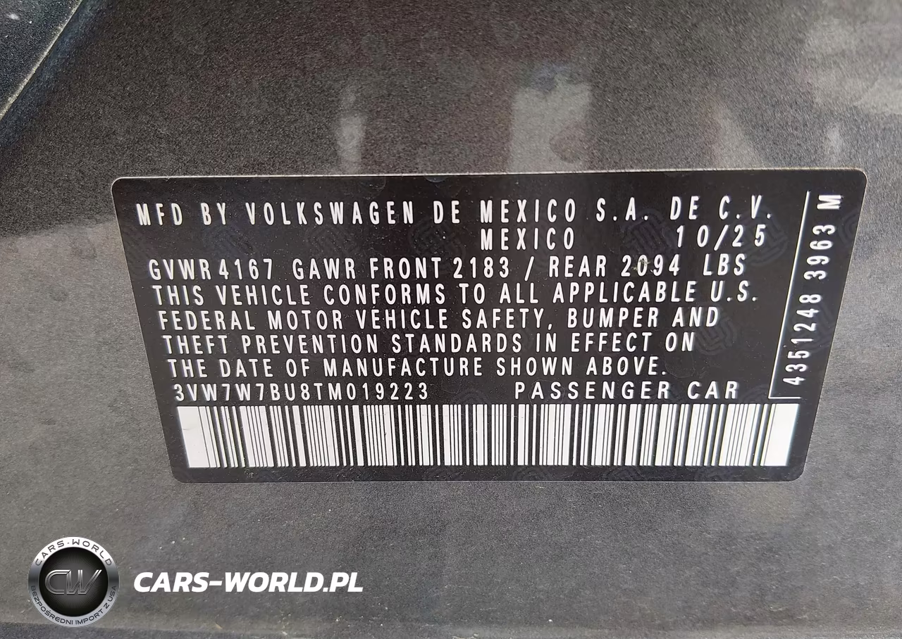 2026 Volkswagen Jetta Se VIN:3VW7W7BU8TM019223 - 9