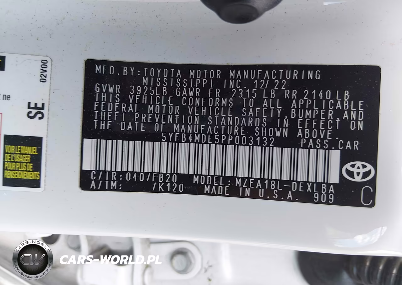 2023 Toyota Corolla Le VIN:5YFB4MDE5PP003132 - 9