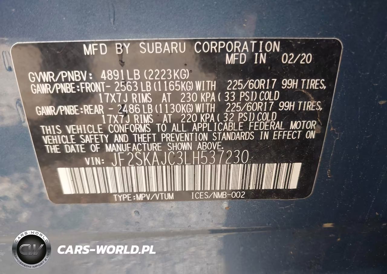 2020 Subaru Forester Premium VIN:JF2SKAJC3LH537230 - 9