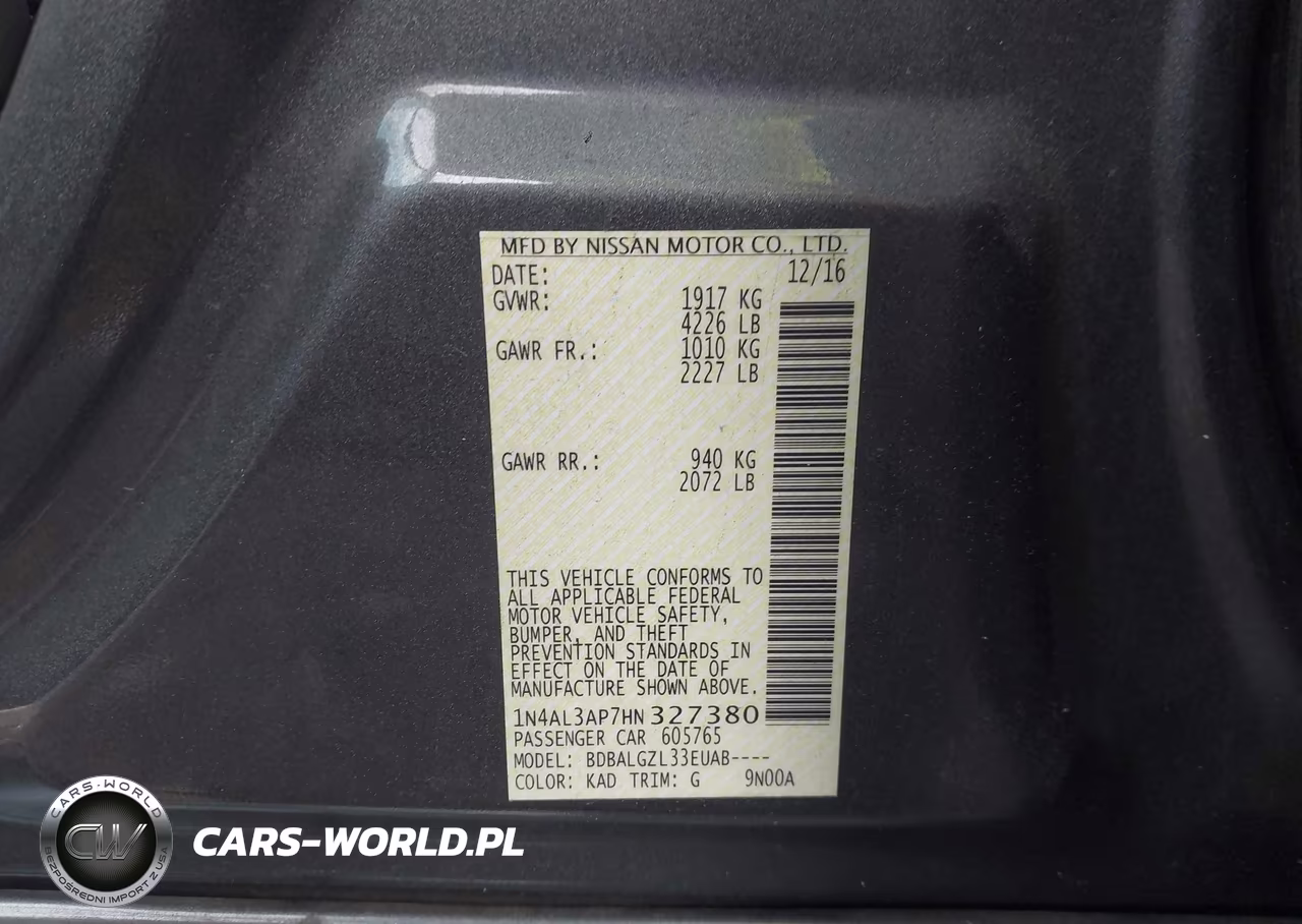 2017 Nissan Altima 2.5 S VIN:1N4AL3AP7HN327380 - 9