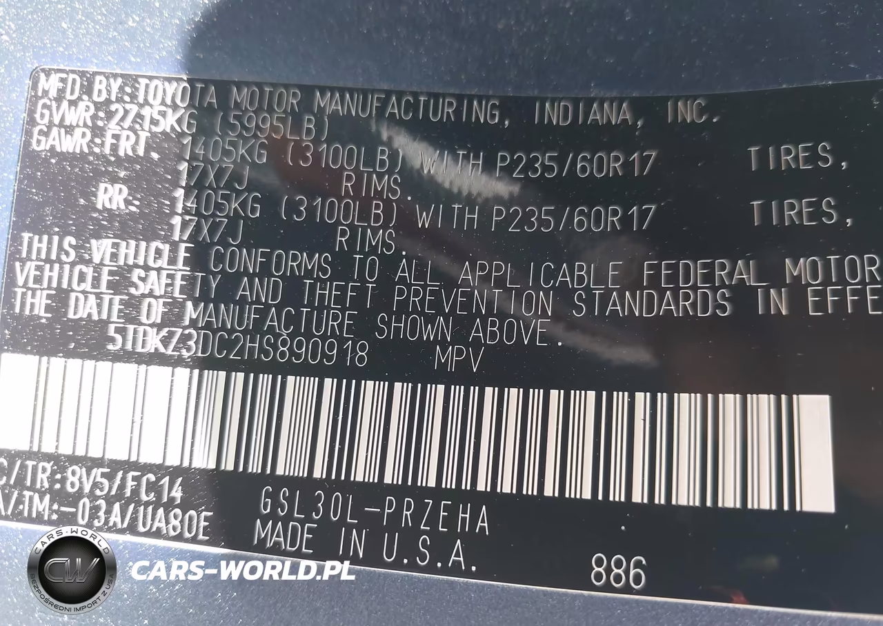 2017 Toyota Sienna Le 8 Passenger VIN:5TDKZ3DC2HS890918 - 9