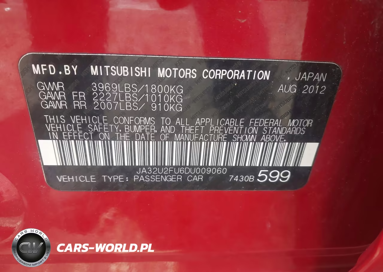 2013 Mitsubishi Lancer Es VIN:JA32U2FU6DU009060 - 9