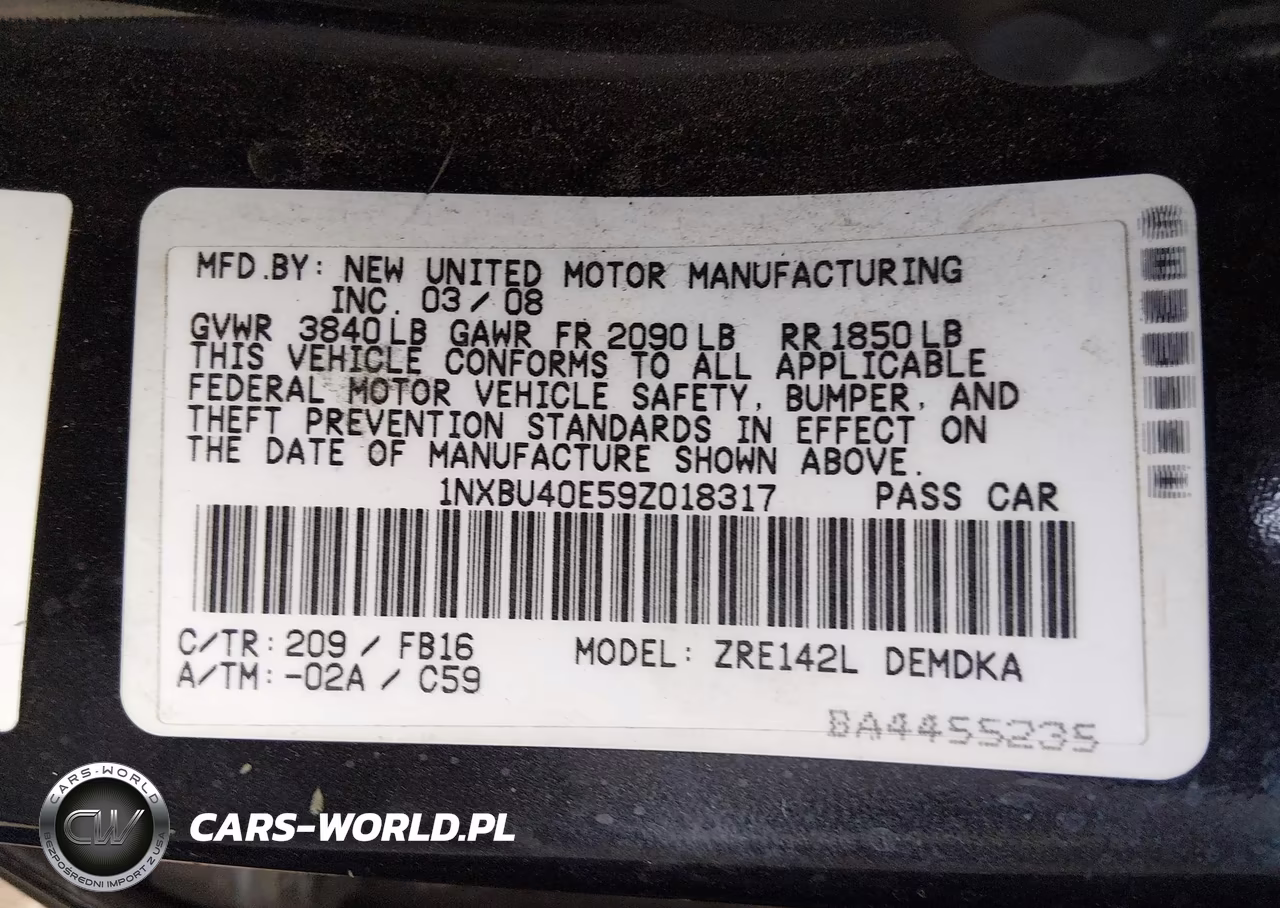 2009 Toyota Corolla VIN:1NXBU40E59Z018317 - 9