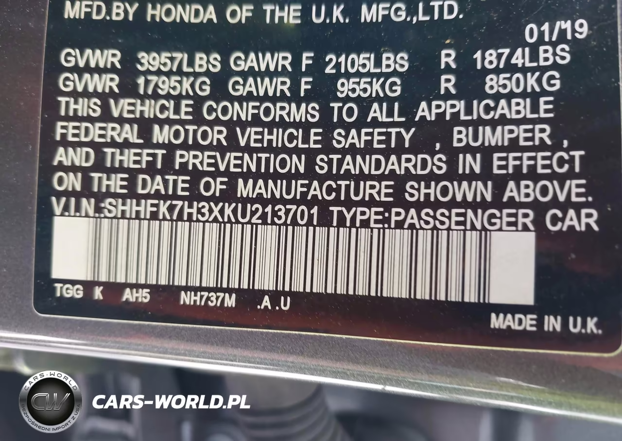 2019 Honda Civic Lx VIN:SHHFK7H3XKU213701 - 9