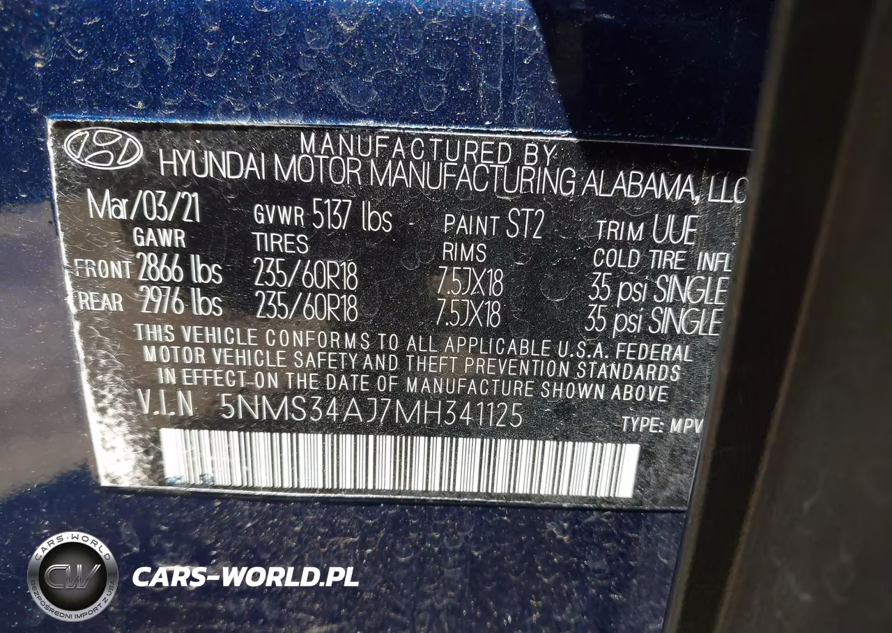 2021 Hyundai Santa Fe Sel VIN:5NMS34AJ7MH341125 - 9