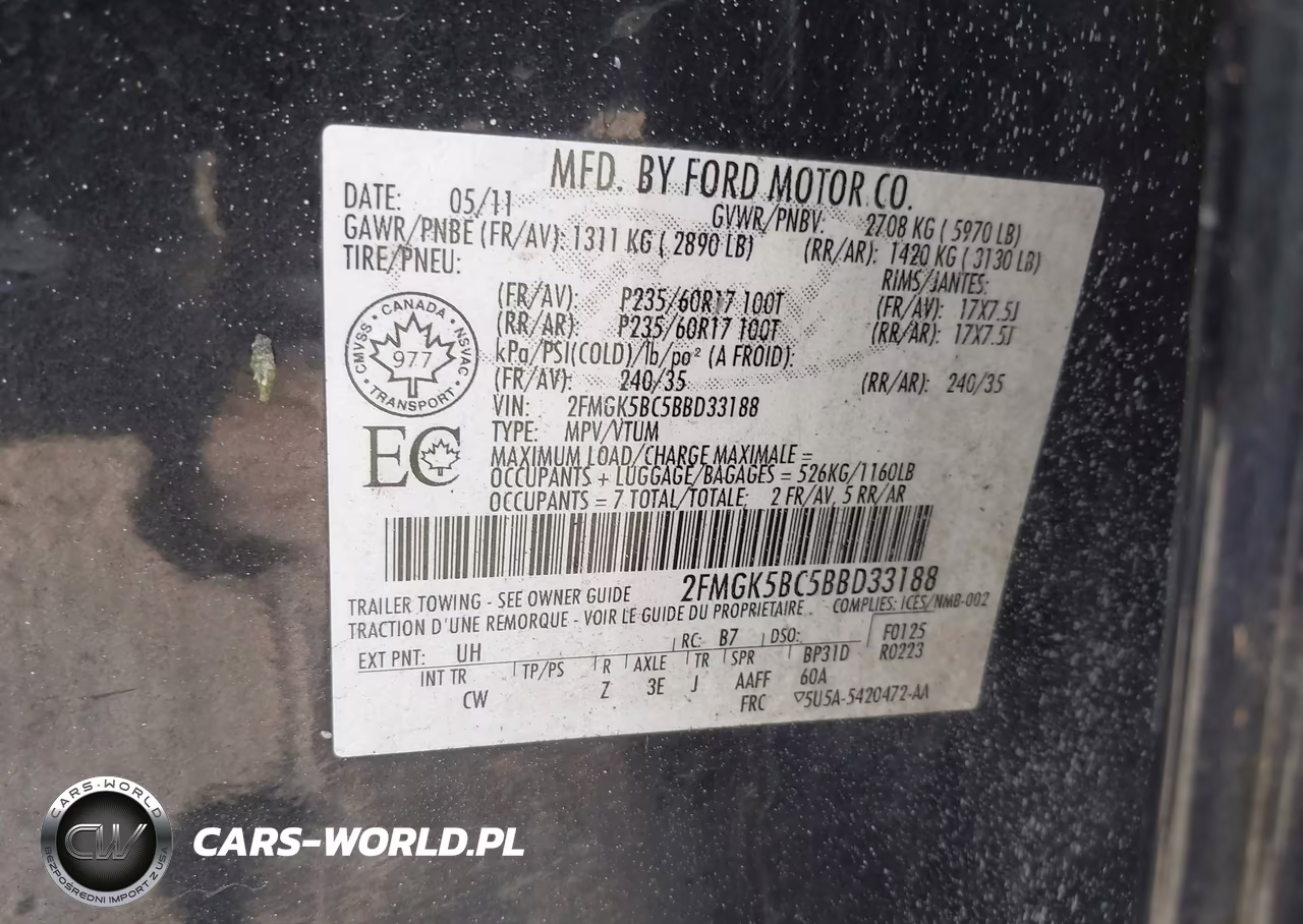 2011 Ford Flex Se VIN:2FMGK5BC5BBD33188 - 9