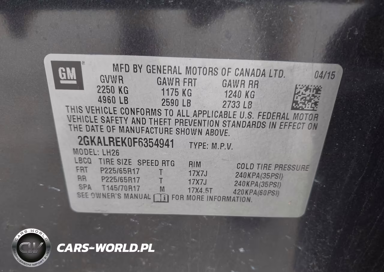 2015 GMC Terrain Sle-2 VIN:2GKALREK0F6354941 - 9