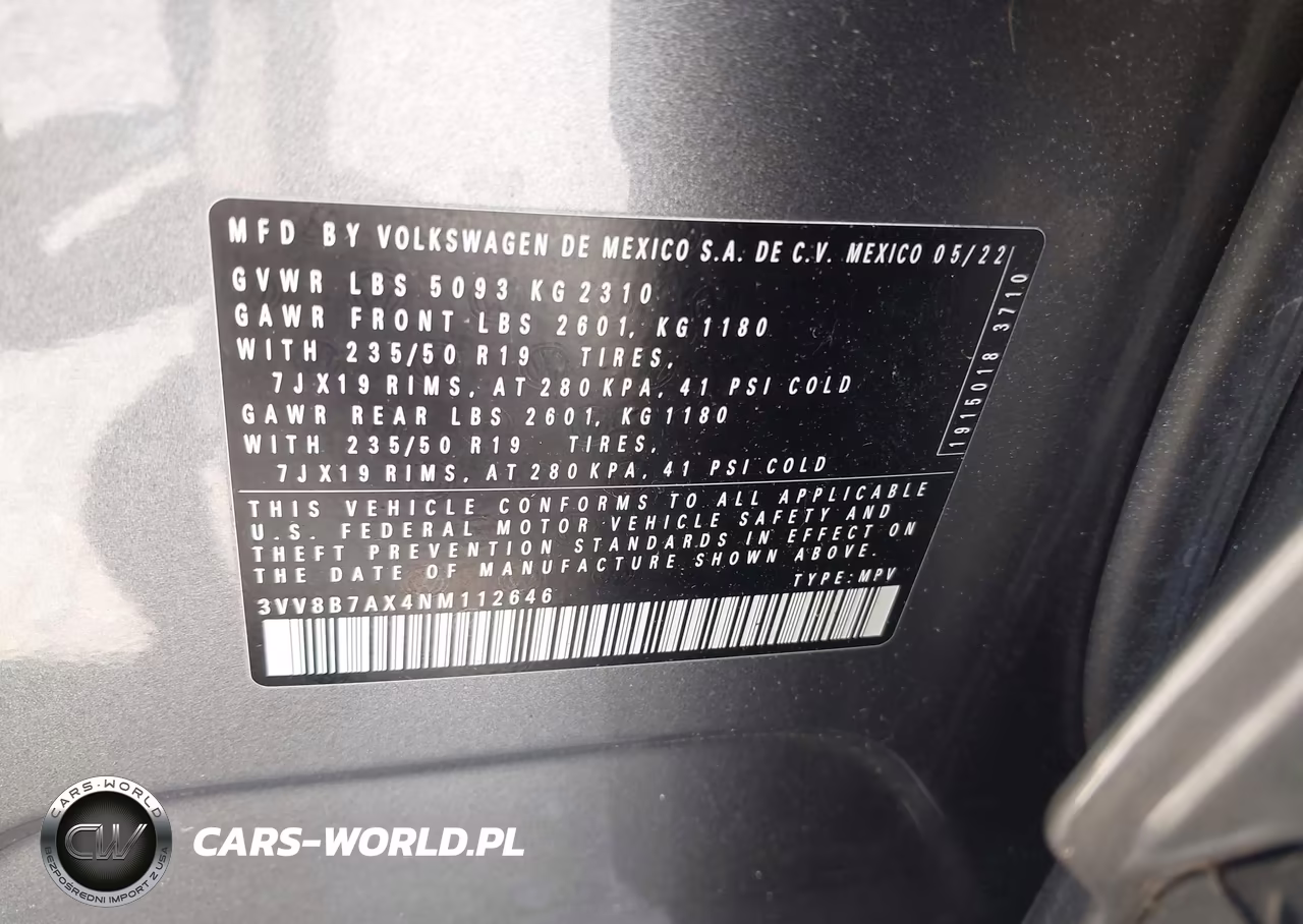 2022 Volkswagen Tiguan 2.0T Se R-Line Black VIN:3VV8B7AX4NM112646 - 9