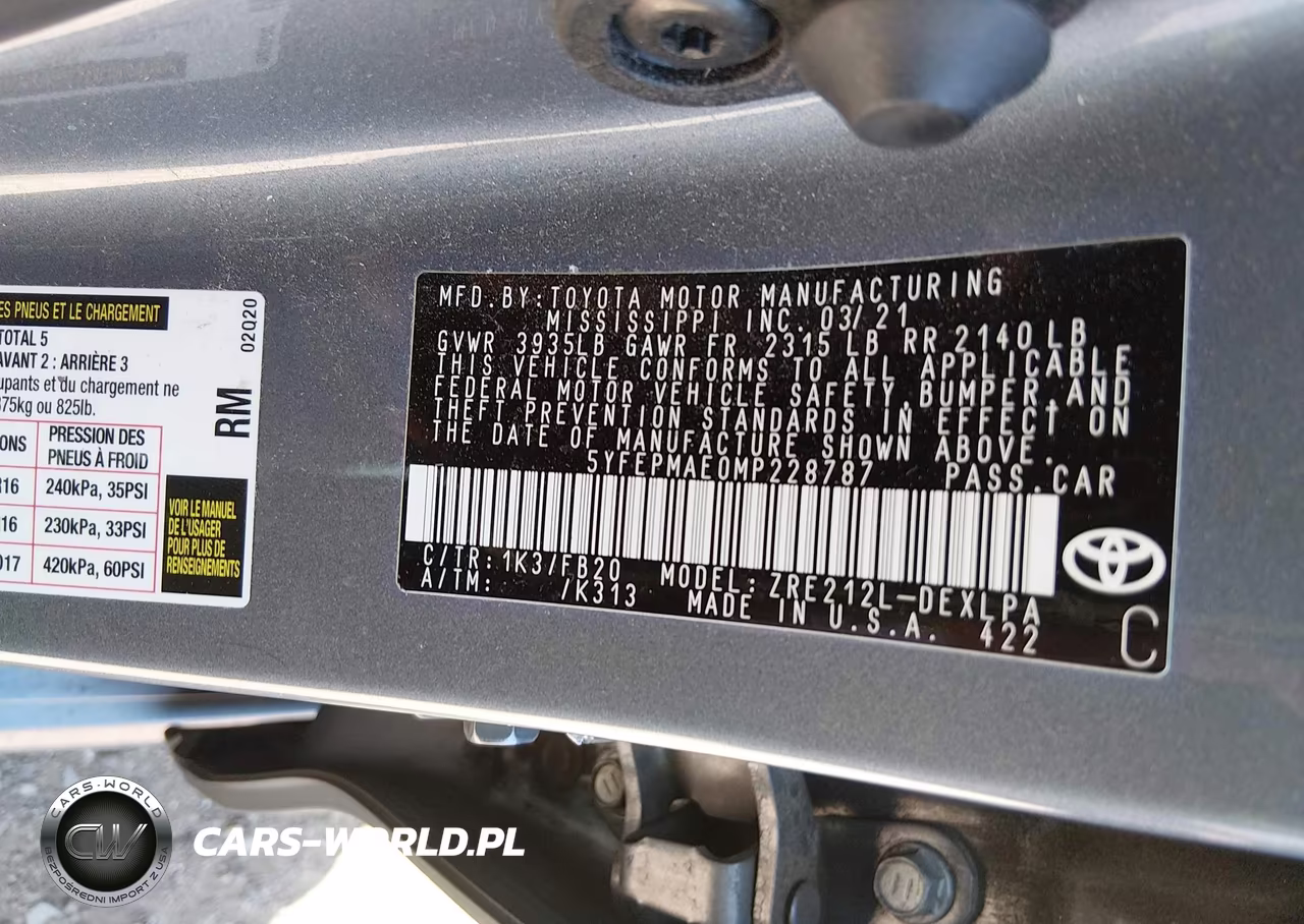 2021 Toyota Corolla Le VIN:5YFEPMAE0MP228787 - 9
