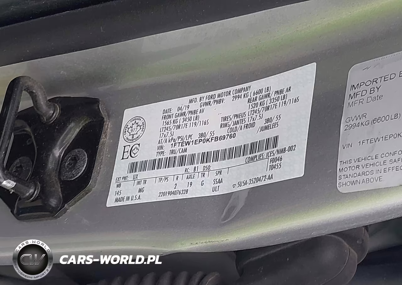 2019 Ford F-150 Xlt VIN:1FTEW1EP0KFB69760 - 9