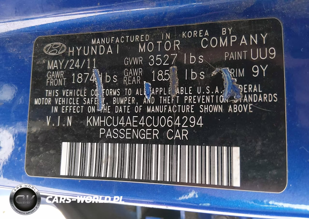 2012 Hyundai Accent Gls VIN:KMHCU4AE4CU064294 - 9
