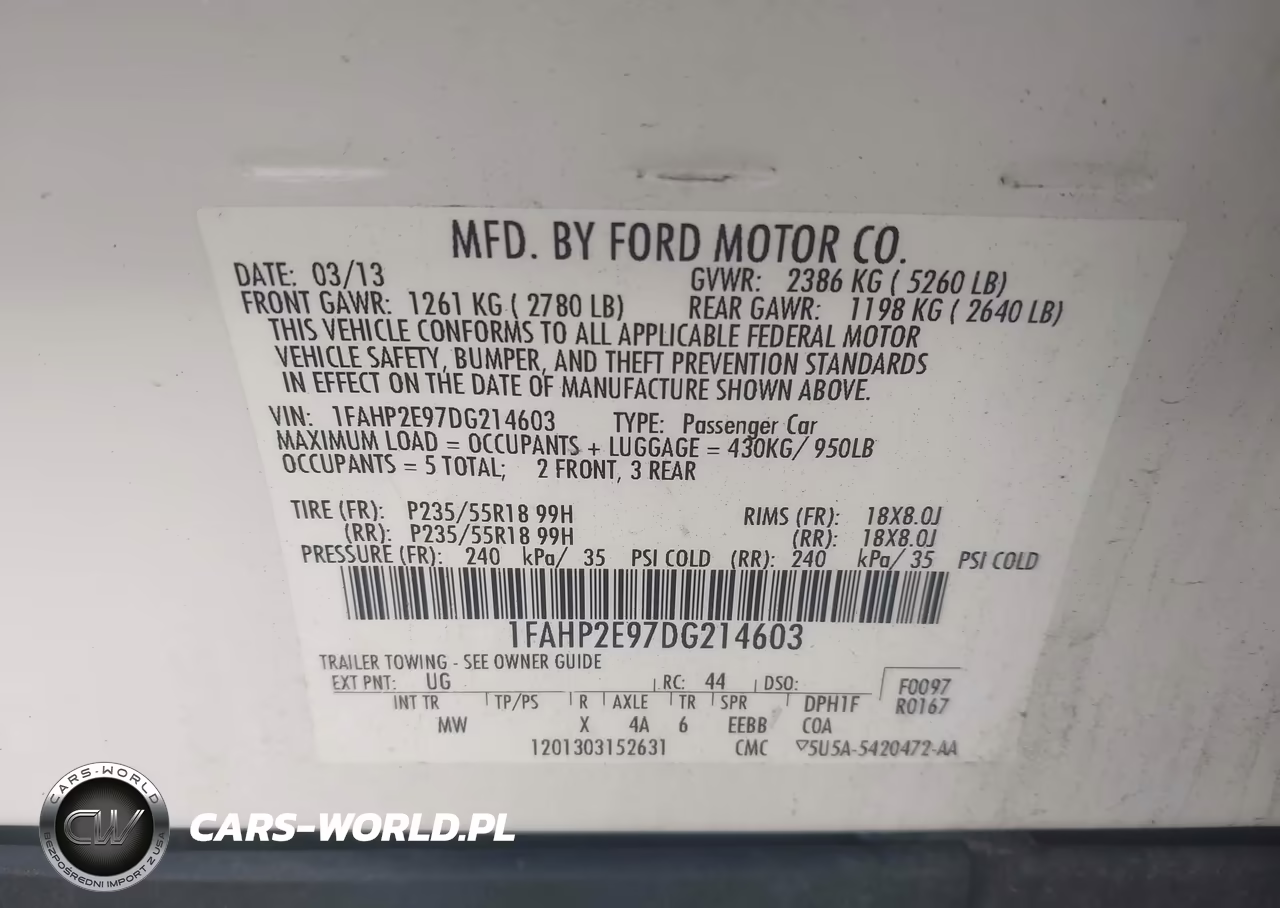 2013 Ford Taurus Sel VIN:1FAHP2E97DG214603 - 9