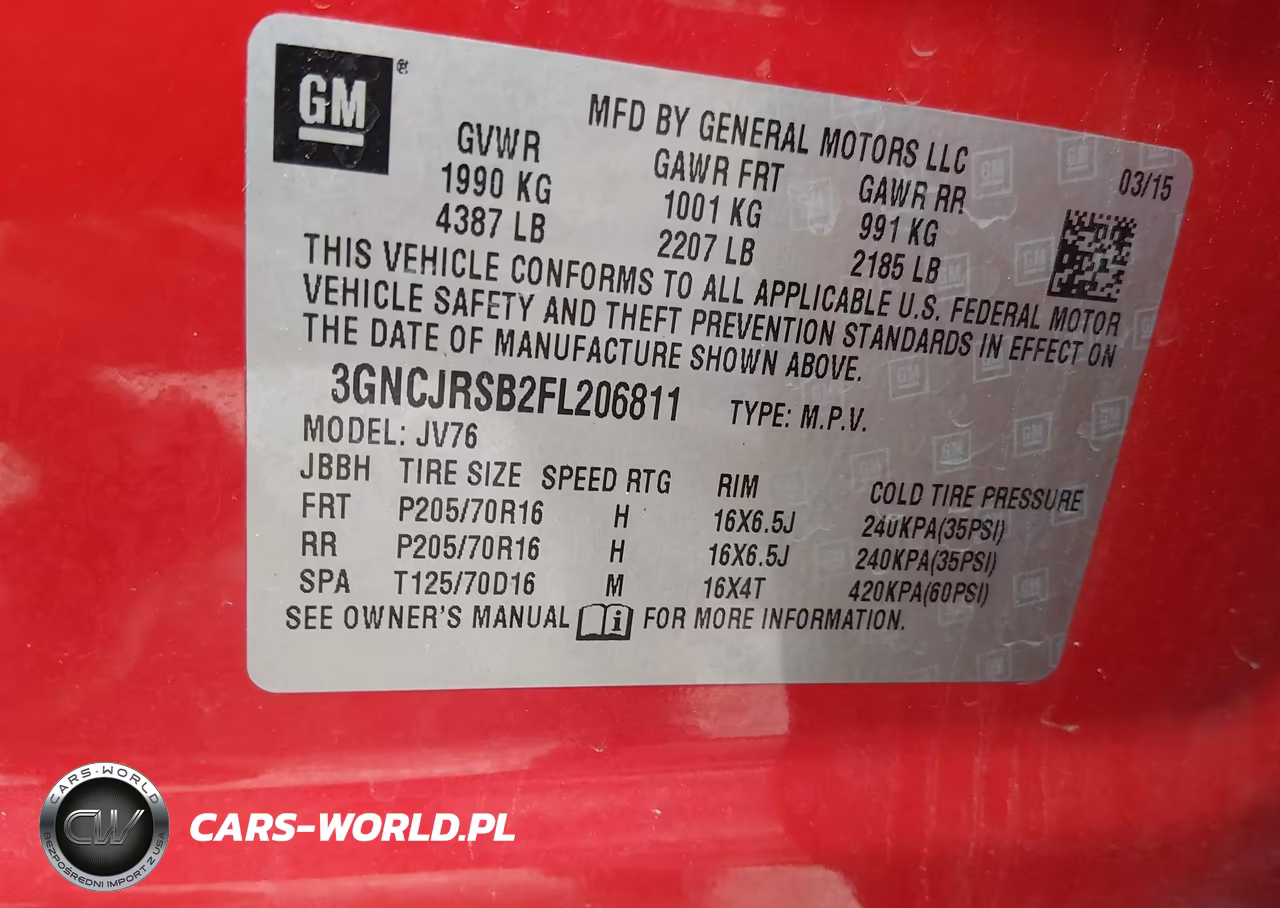 2015 Chevrolet Trax Lt VIN:3GNCJRSB2FL206811 - 9