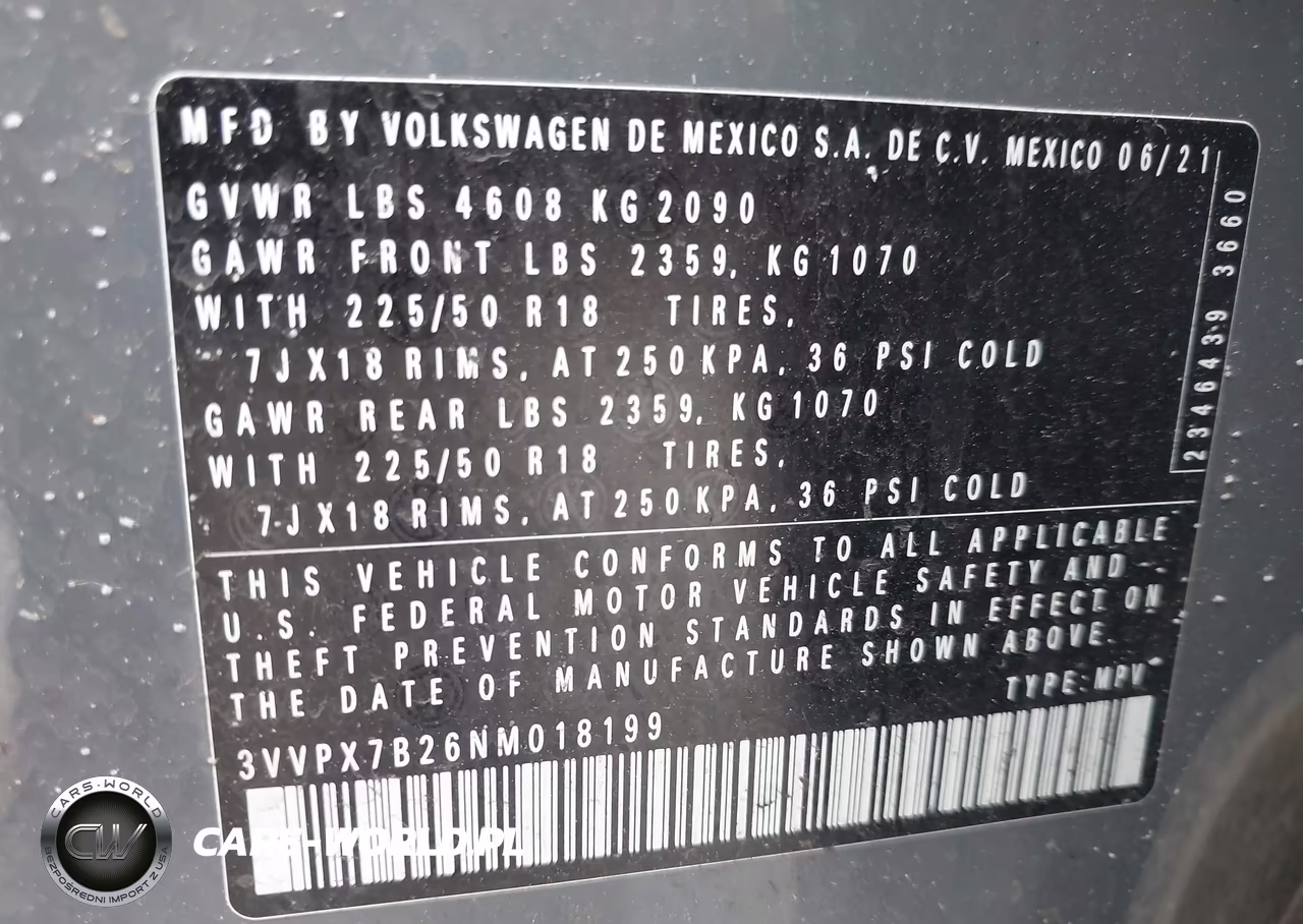 2022 Volkswagen Taos 1.5T Se VIN:3VVPX7B26NM018199 - 9