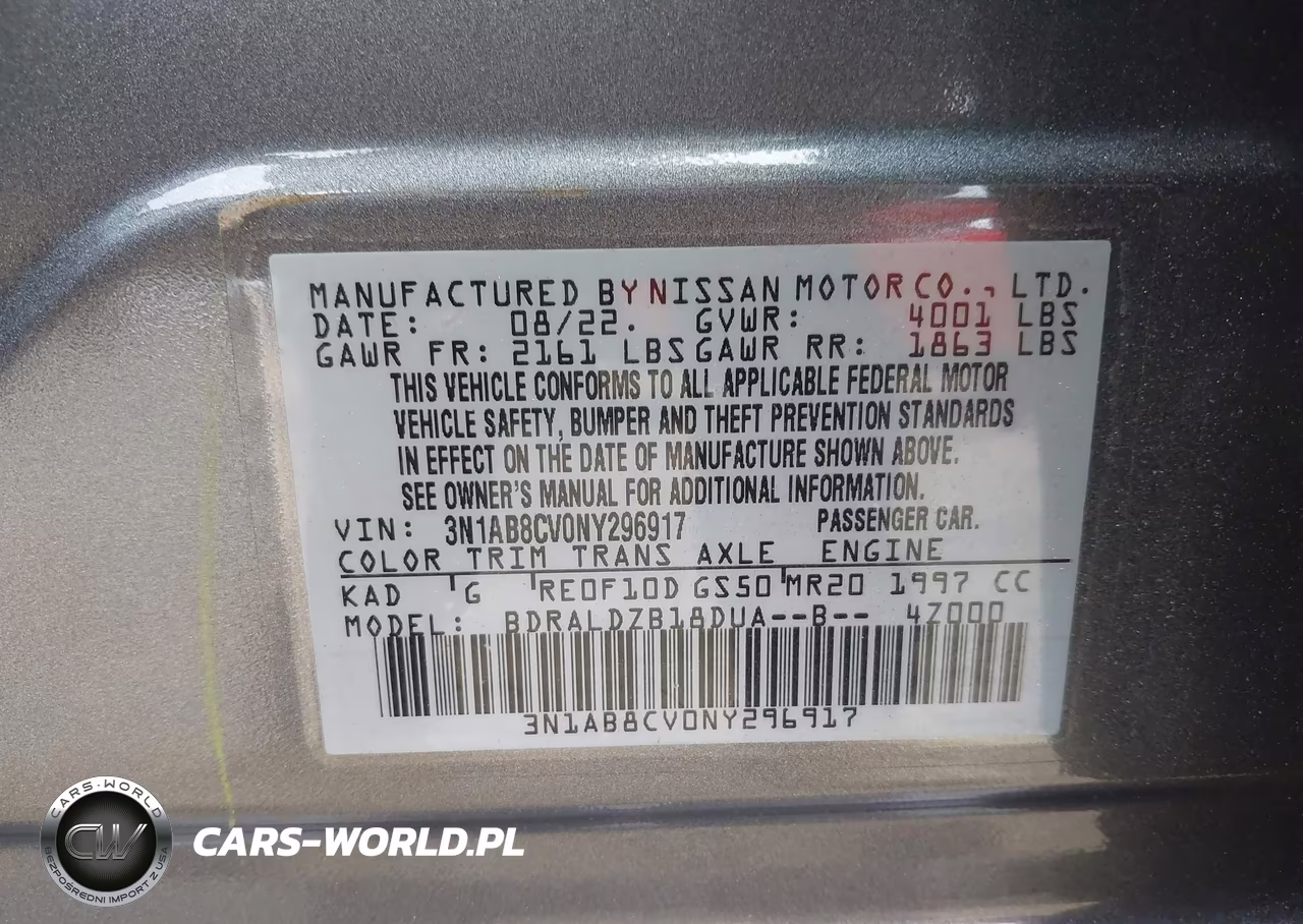 2022 Nissan Sentra Sv Xtronic Cvt VIN:3N1AB8CV0NY296917 - 9