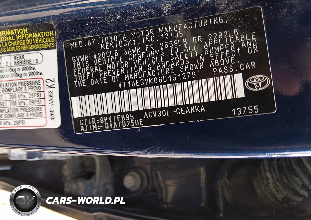 2006 Toyota Camry Le VIN:4T1BE32K06U151279 - 9