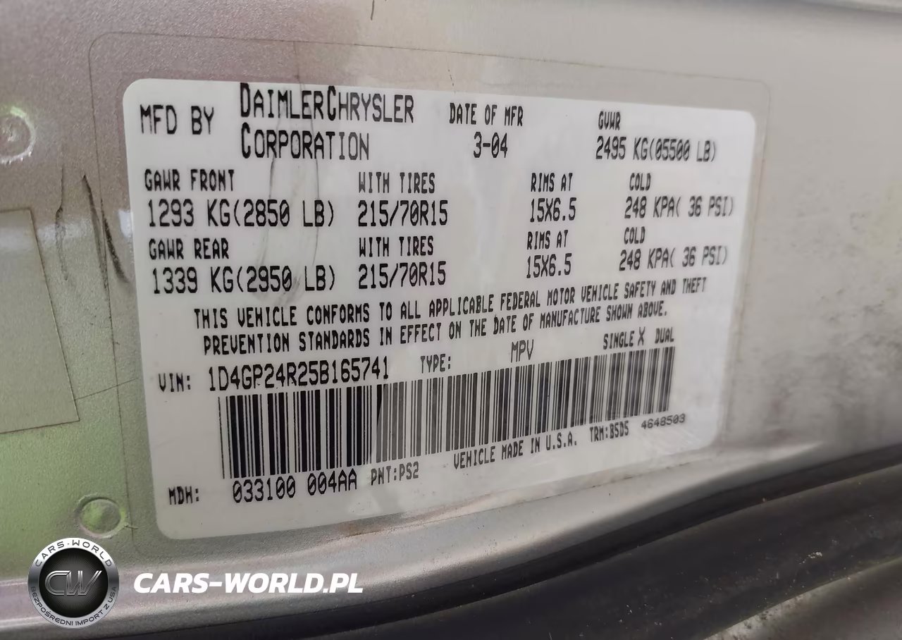 2005 Dodge Grand Caravan Se VIN:1D4GP24R25B165741 - 9