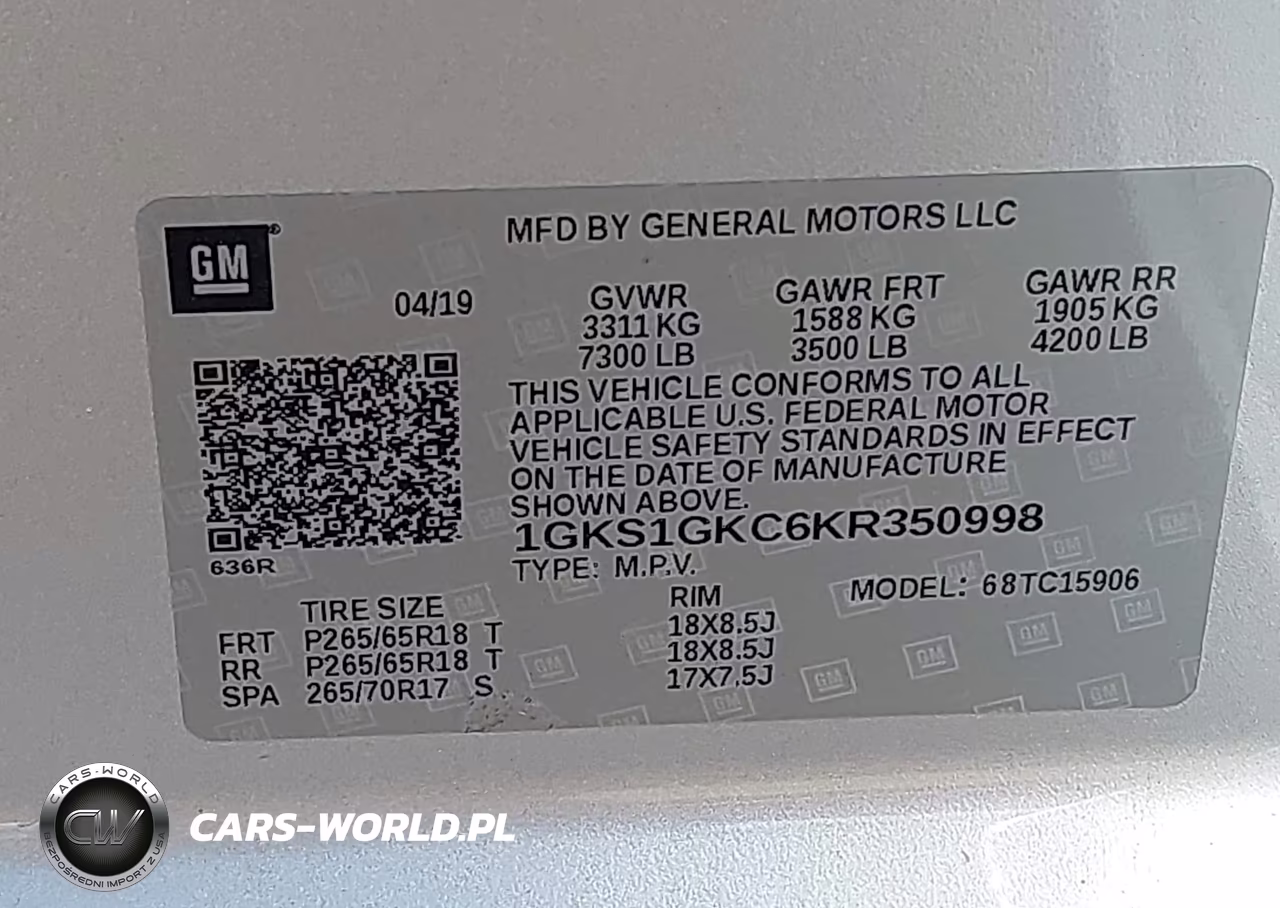 2019 GMC Yukon Xl Slt VIN:1GKS1GKC6KR350998 - 9