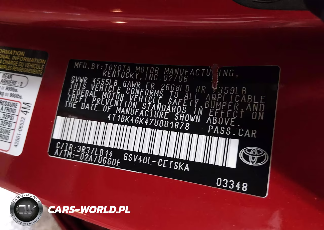2007 Toyota Camry Se V6 VIN:4T1BK46K47U001878 - 9