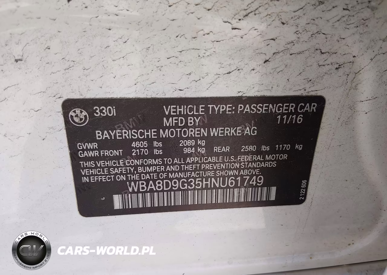 2017 BMW 330I xDrive VIN:WBA8D9G35HNU61749 - 9