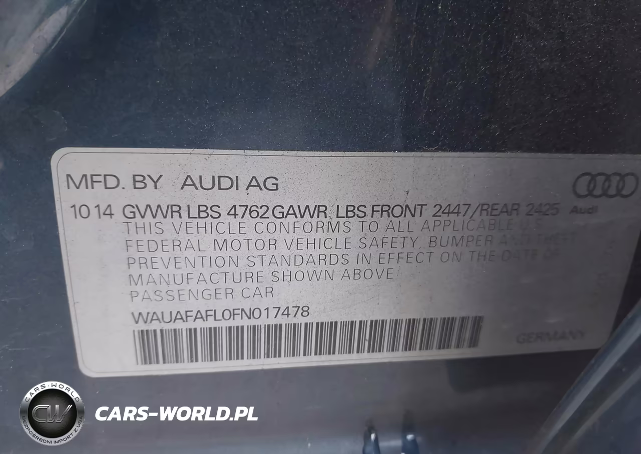 2015 Audi A4 2.0T Premium VIN:WAUAFAFL0FN017478 - 9