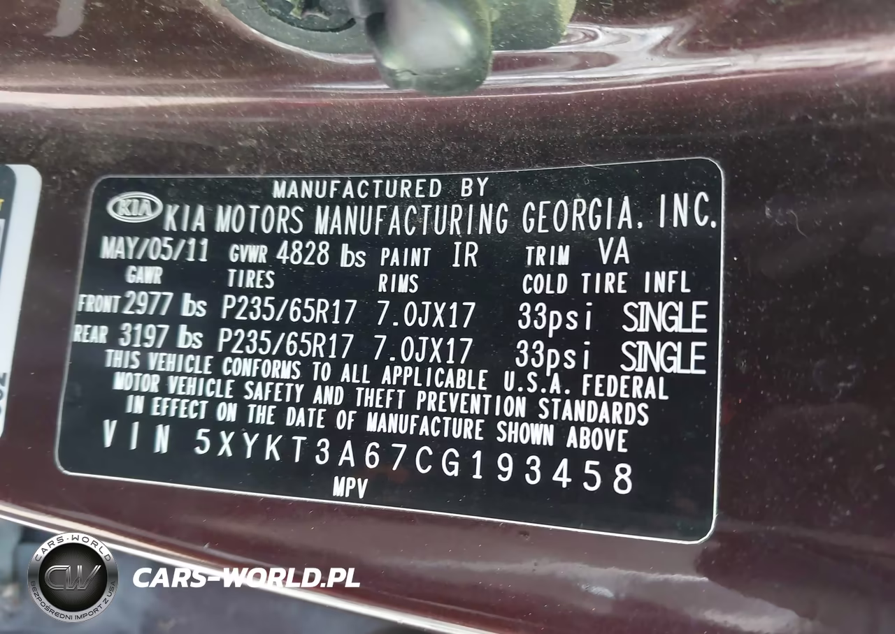 2012 Kia Sorento Lx VIN:5XYKT3A67CG193458 - 9