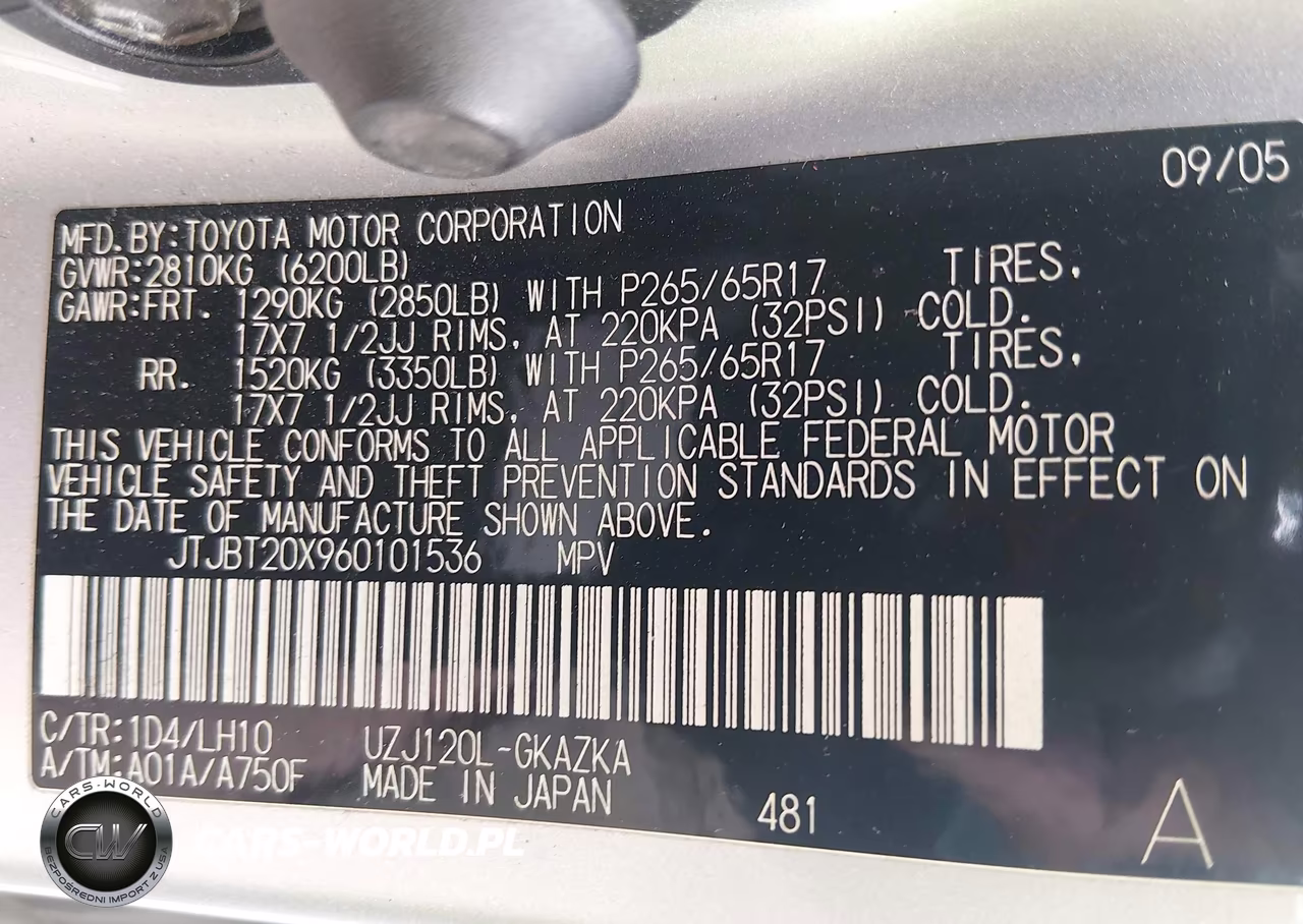 2006 Lexus Gx 470 VIN:JTJBT20X960101536 - 9
