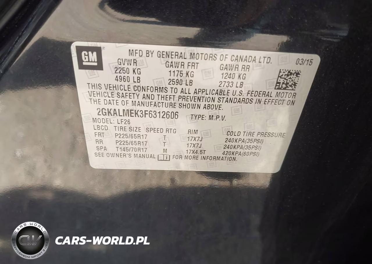 2015 GMC Terrain Sle-1 VIN:2GKALMEK3F6312606 - 9